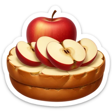 bread with apple slices inside  sticker