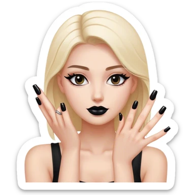 Manicure black nails sticker