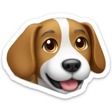 dog in cardboard box sticker