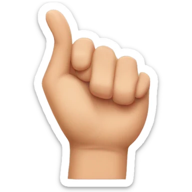 Thumb and forefinger cross to make heart sticker