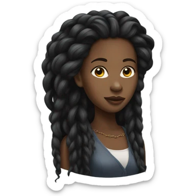 A black girl with locs  sticker