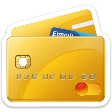 Debit card in yellow colour emoji sticker