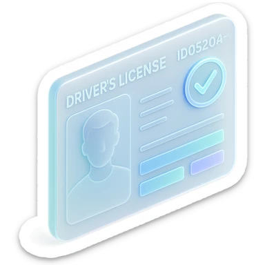 A futuristic driver's license with a sleek, modern design and holographic elements. sticker