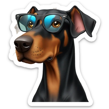 Doberman in ray bans sticker