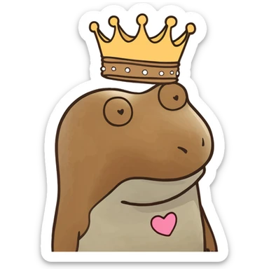 Caramel heart and crown  sticker