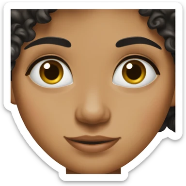 beautiful girl, black hair, curly hair, long hair, brown eyes, button nose, hispanic  sticker