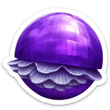 Purple disco ball with clam shell sticker