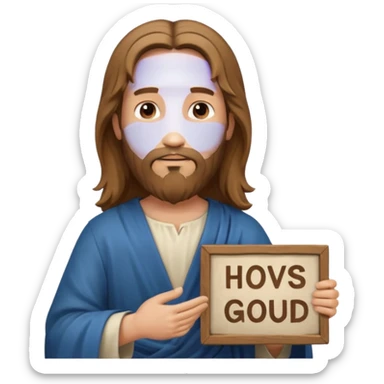 Jésus avec une pancarte dans ses mains dans ses mains sticker