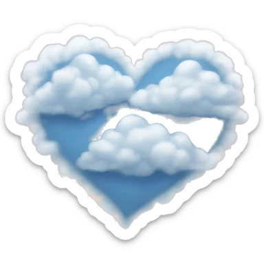 Clouds in the heart sticker