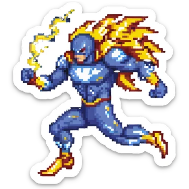 Reverse Flash speedster villain running with lightning sticker