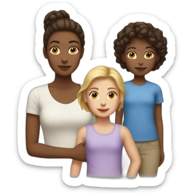 white woman with 2 kids sticker
