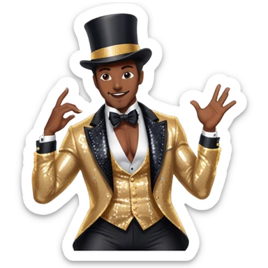 Burlesque male with  sticker