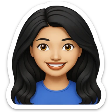 Vanessa White with black long hair sticker