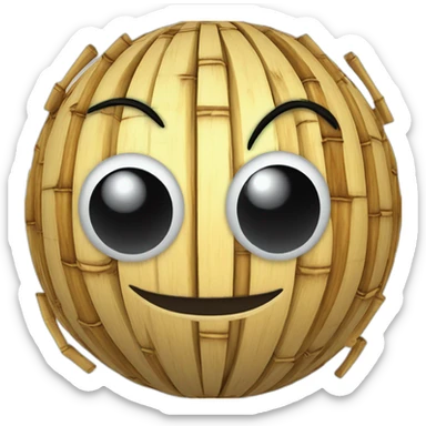 3d sphere with a cartoon awesome bamboo Mickey Mouse skin texture with marked eyes sticker