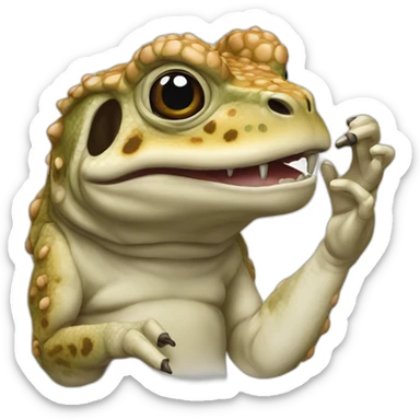 bufo mewing with finger to jaw sticker