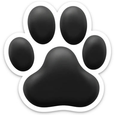 In black color dog single paw sticker