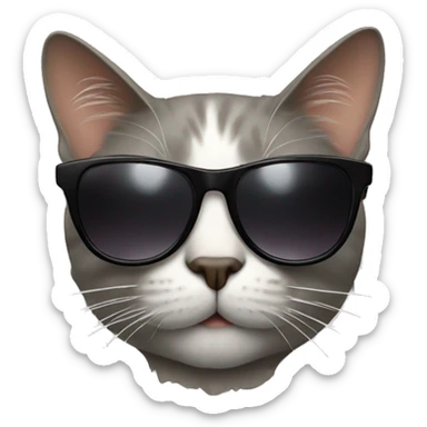 Cat with sunglasses sticker