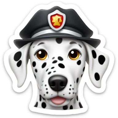 Dalmatian with a fireman hat ￼ sticker