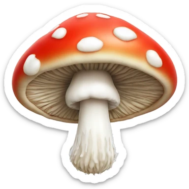 mushroom heart with white fluid decorat sticker
