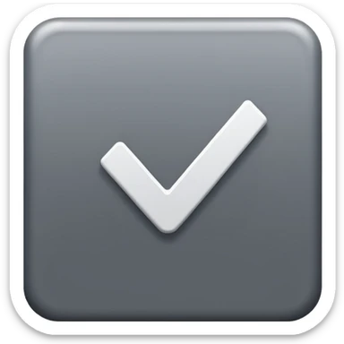 A white check inside a gray square that is tilted to the side a little bit sticker