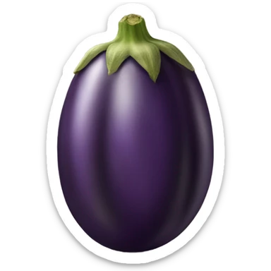Two eggplants laying tip to tip sticker