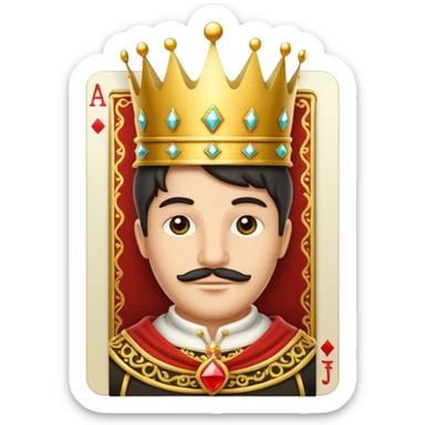 Solitaire card king sticker
