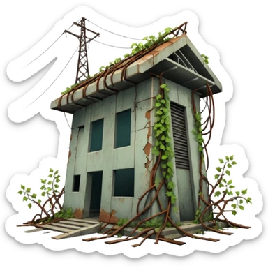 a collapsed substation during the apocalypse sticker