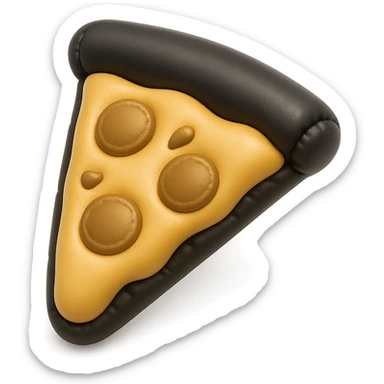 plushie style slice of pizza, balloon style, shiny and puffy sticker