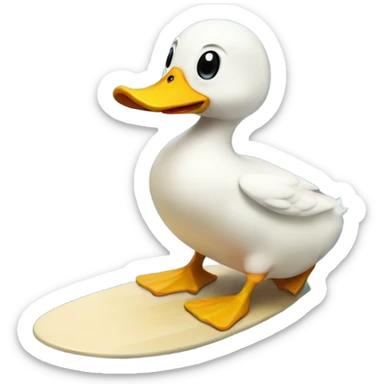 Duck surfing sticker