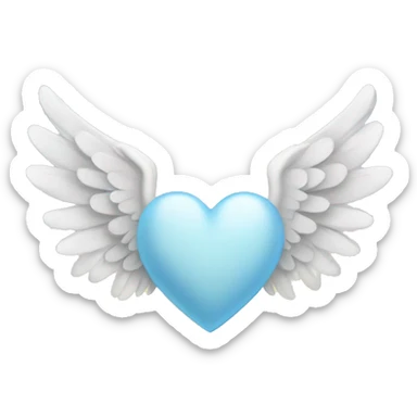 heart with angel wings sticker