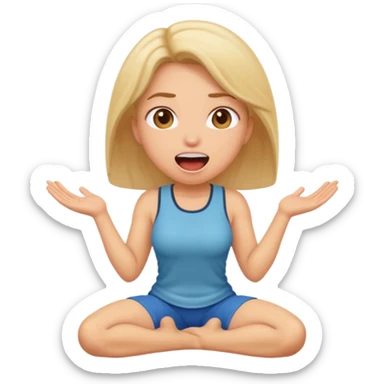 Голая девушка на коленях с открытым ртом sticker