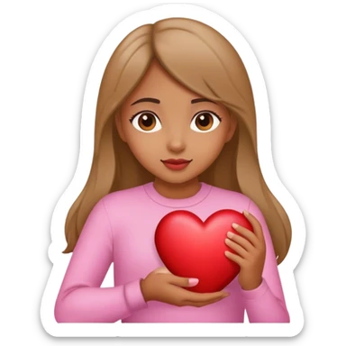 A girl with a heart (it’s Valentine’s Day) sticker