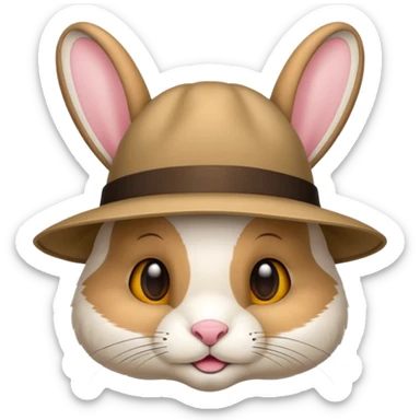 chapeau de lapin en fourrure avec des oreilles sticker