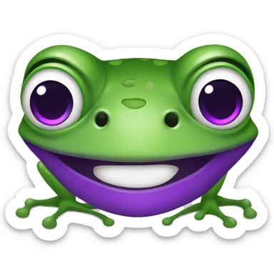 Frog with purple eyes sticker