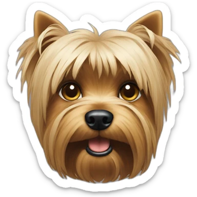 An unhappy Yorkshire Terrier emote sticker