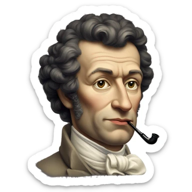 Alexander Sergeevich Pushkin smokes a pipe sticker