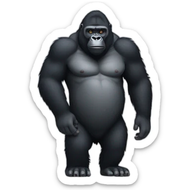 Gorilla with no legs and made of pixels  sticker