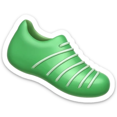 3D iOS-style foot emoji with green stink lines, glossy texture, soft rounded edges. sticker