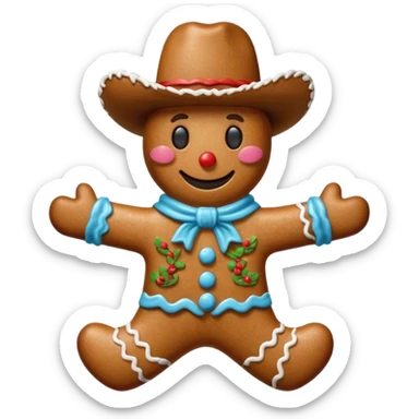 cowboy gingerbread sticker