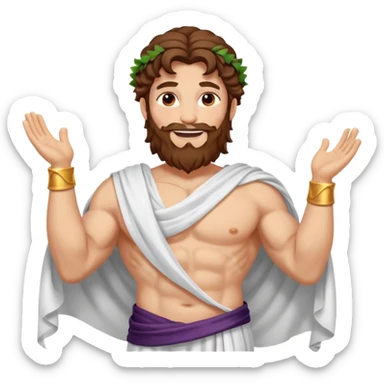 dionysus, zeus, and semele, a mortal woman in one picture sticker