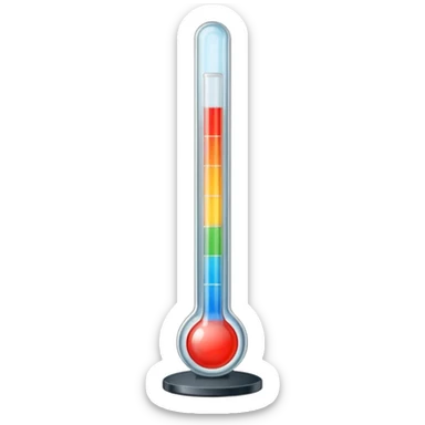 straight thermometer has 5 colors on it no ball at first  sticker