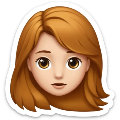 Ein braunhaariges Mädchen mit langen glatten Haaren und sitzend auf einem Braunen Pferd mit schwarzer Mähne  sticker