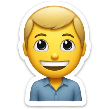 Smiley face with hands on face and feet behind head sticker