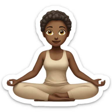 girl in beige clothes doing yoga sticker