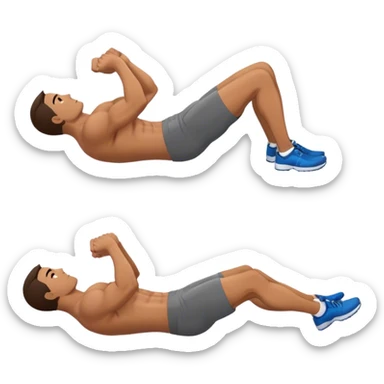 side-view of guy doing decline-crunches sticker