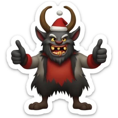 Krampus giving a thumbs up sticker