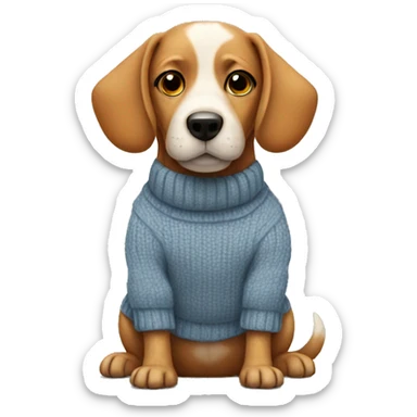 dog wearing a jumper sticker