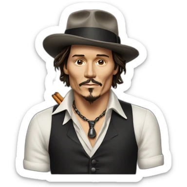 johnny depp with cigarrets sticker