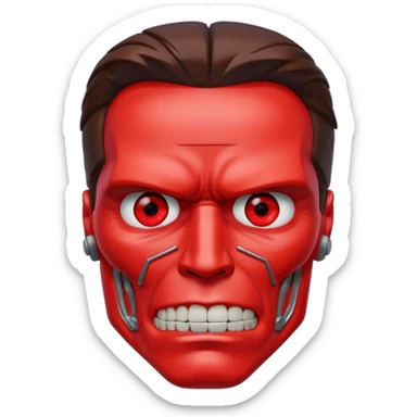 half face metal Terminator Arnold Schwarzenegger Red eyed  sticker