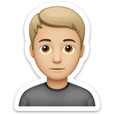 man with short hair medium tone sticker